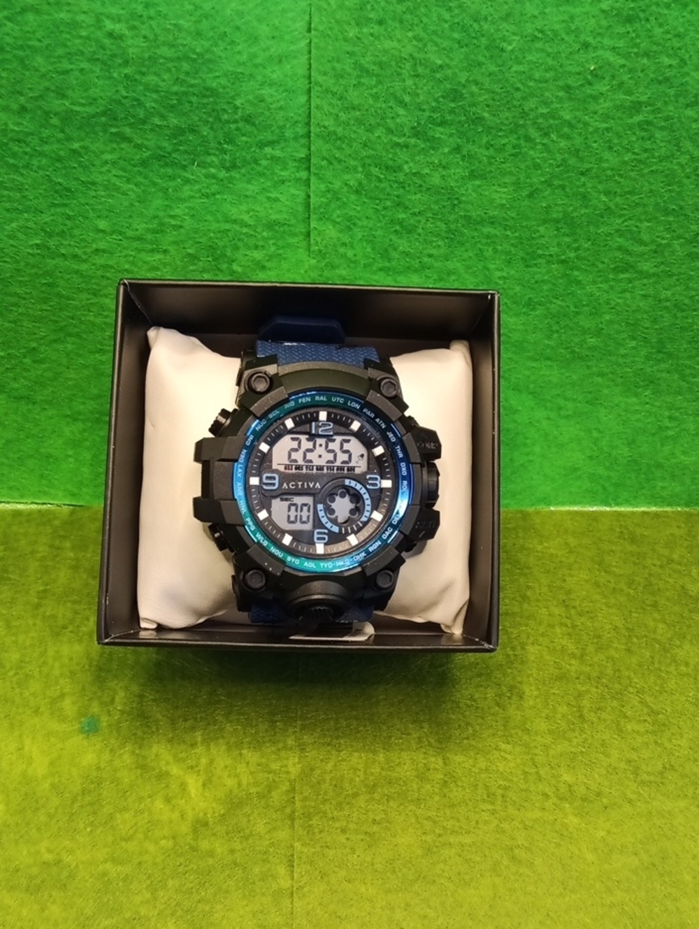 Active USA Blue and Black Digital-Analog Men's Sport Watch